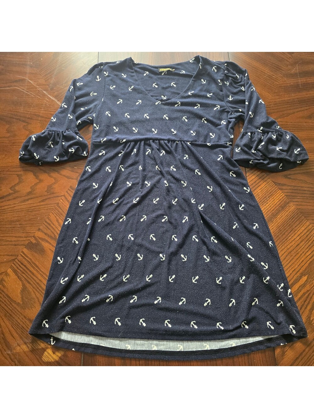 Reborn Navy Anchor Print Dress
